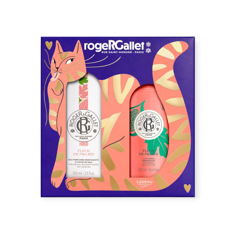 Roger & Gallet – Coffret Noël Fleur de Figuier Eau Parfumée & Lait Corps, 2 produits