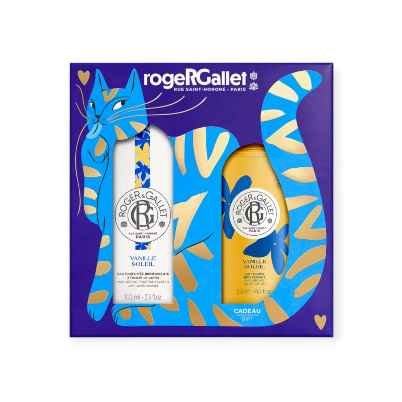 Roger & Gallet – Coffret Noël Vanille Soleil Eau Parfumée & Lait Corps, 2 produits