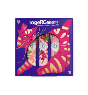 Roger & Gallet – Coffret Noël Trio Crèmes Mains Fleur de Figuier, Gingembre Rouge & Rose, 3 x 30 ml