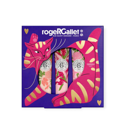 Roger & Gallet – Coffret Noël Trio Crèmes Mains Fleur de Figuier, Gingembre Rouge & Rose, 3 x 30 ml