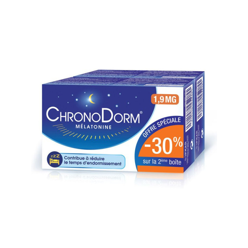 Laboratoires IPRAD – ChronoDorm Mélatonine 1,9 mg, lot de 2 x 30 comprimés sublinguaux Laboratoires IPRAD – ChronoDorm Mélatonine 1,9 mg, lot de 2 x 30 comprimés sublinguaux