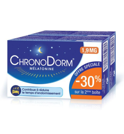 Laboratoires IPRAD – ChronoDorm Mélatonine 1,9 mg, lot de 2 x 30 comprimés sublinguaux
