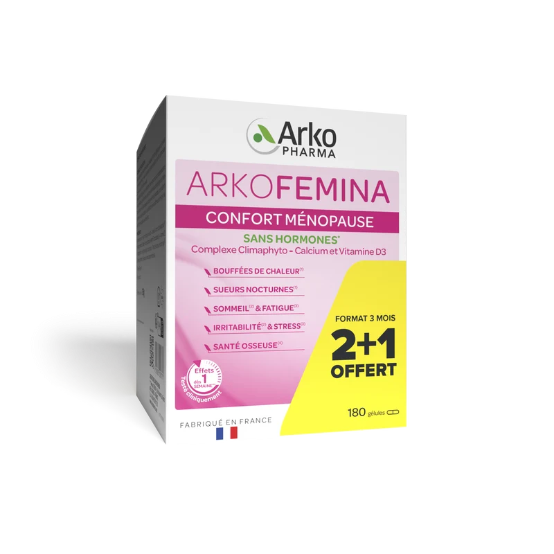 Arkopharma – Arkofemina Confort Ménopause, 2 mois + 1 mois offert Arkopharma – Arkofemina Confort Ménopause, 2 mois + 1 mois offert