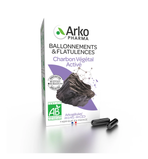 Arkopharma – Arkogélules Bio Charbon Végétal Activé, 80 gélules