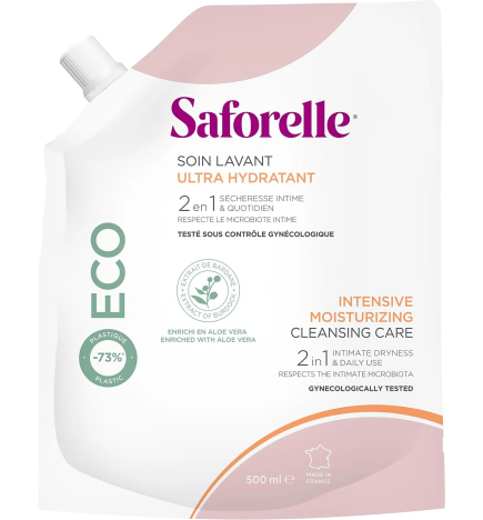 Saforelle – Soin Lavant Ultra Hydratant Éco-Recharge, 500 ml