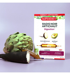 Superdiet – Radis Noir Artichaut Bio Digestion, 30 ampoules