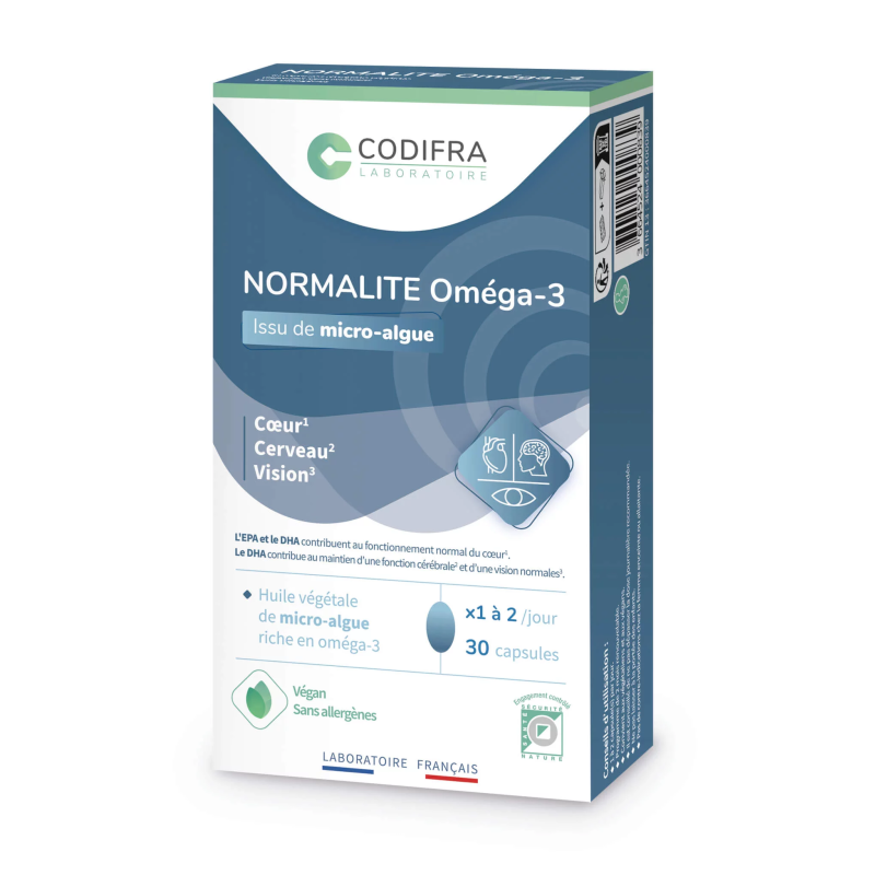 Codifra – Normalite Oméga-3 Végan, 30 capsules Codifra – Normalite Oméga-3 Végan, 30 capsules