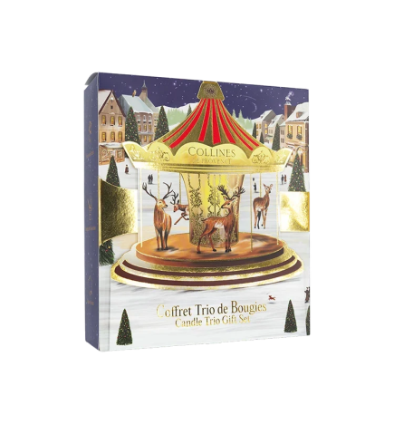 Collines de Provence – Coffret Trio de Bougies de Noël, 3 x 75 g