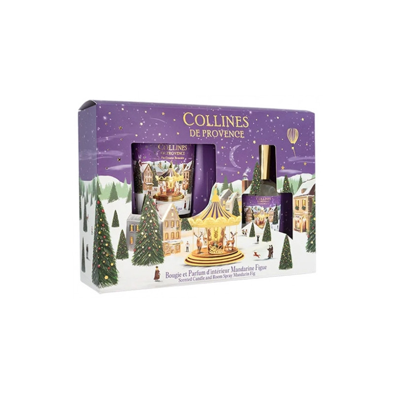 Collines de Provence – Coffret Bougie et Parfum d’Intérieur Mandarine Figue, 2 produits Collines de Provence – Coffret Bougie et Parfum d’Intérieur Mandarine Figue, 2 produits