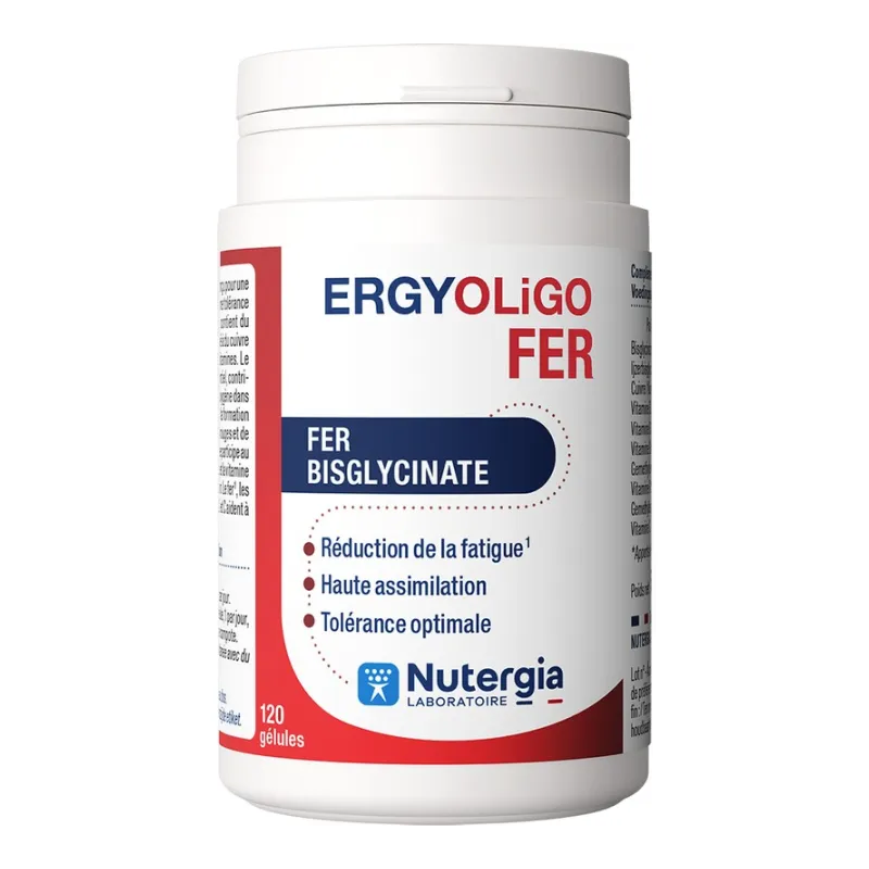 Nutergia – Ergyoligo Fer Bisglycinate, 120 gélules Nutergia – Ergyoligo Fer Bisglycinate, 120 gélules