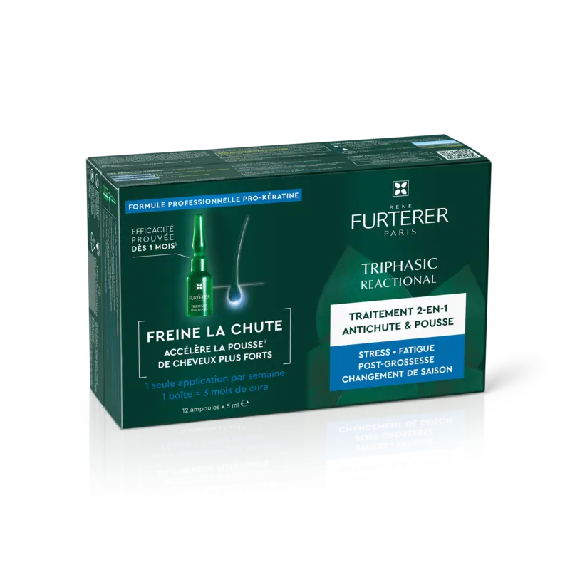 René Furterer – Triphasic Reactional Traitement Antichute Réactionnelle, 12 ampoules