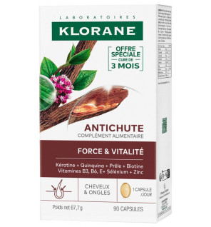 Klorane – Complément Alimentaire Antichute, 90 gélules