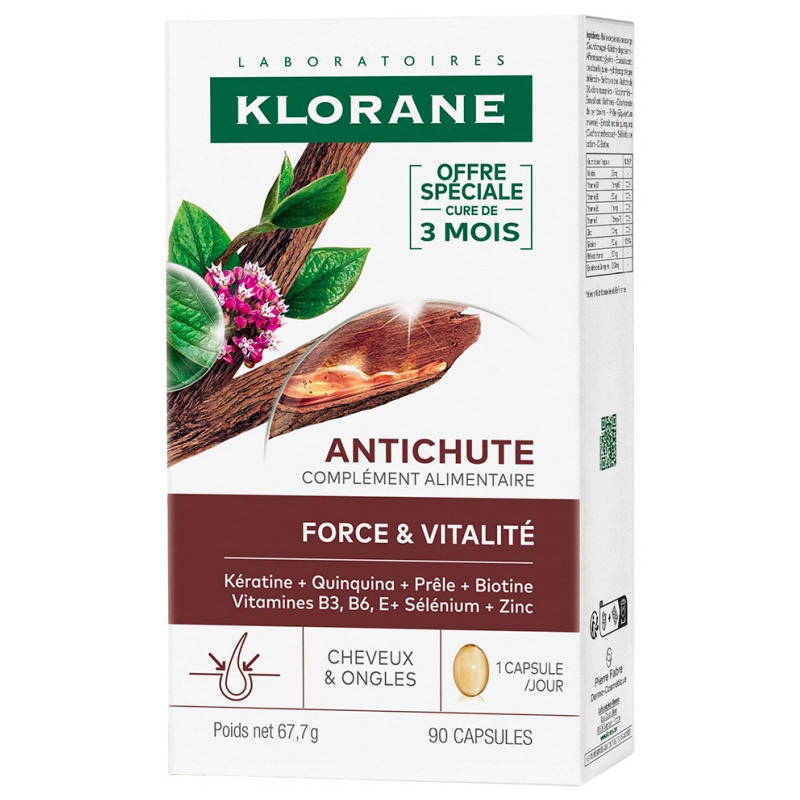 Klorane – Complément Alimentaire Antichute, 90 gélules Klorane – Complément Alimentaire Antichute, 90 gélules