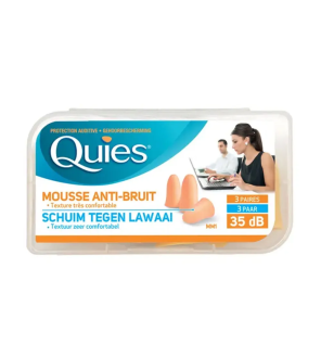 Quies – Protections Auditives en Mousse Confort Couleur Chair, 3 paires