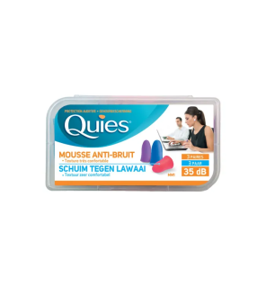Quies – Protections Auditives en Mousse Confort Couleur Disco, 3 paires