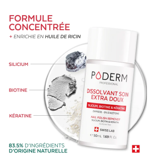 Poderm – Dissolvant Soin Extra Doux Sans Acétone, 50 ml