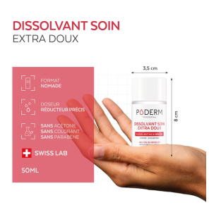 Poderm – Dissolvant Soin Extra Doux Sans Acétone, 50 ml