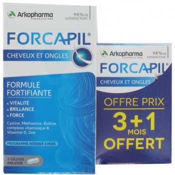 Forcapil Cheveux et Ongles 180 Gelules + 60 Gelules Offerte