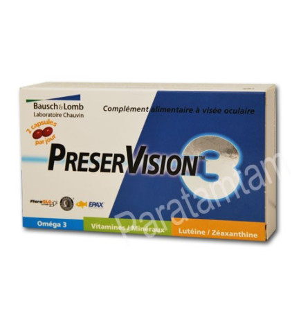 CHAUVIN BAUSCH&LOMB PRESERVISION 3 PROTECTION YEUX 60 CAPSULES
