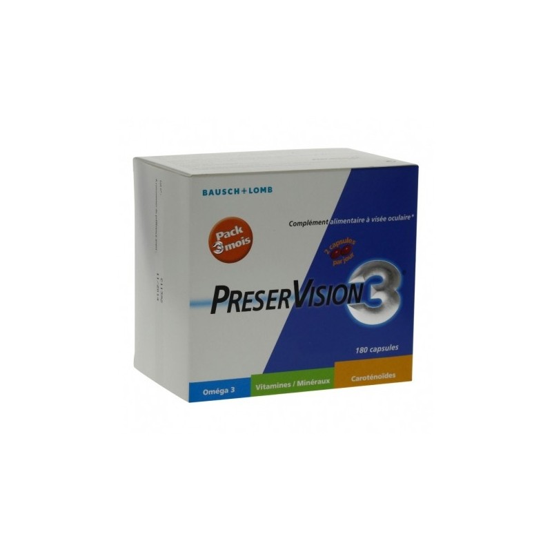 Bausch + Lomb PreserVision 3 Protection Yeux 180 Capsules