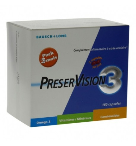 Bausch + Lomb PreserVision 3 Protection Yeux 180 Capsules