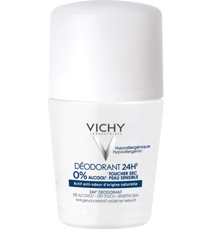 Vichy – Déodorant 24 h actif anti-odeur d’origine naturelle toucher sec roll-on, 50 ml