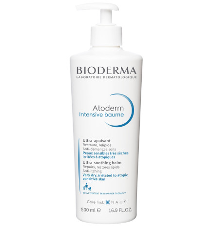 Bioderma – Atoderm Intensive Baume, soin nourrissant apaisant peaux très sèches/sensibles, 500 ml