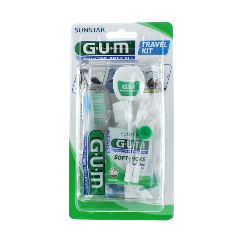 G.U.M Kit Voyage Brosse à dent + Dentifrice + Fil dentaire 