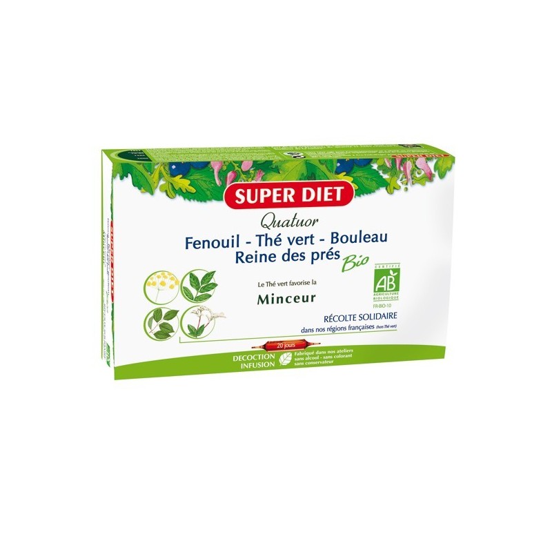 Super Diet Quatuor Minceur Bio 20 ampoules