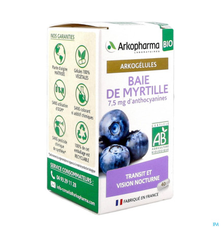 Arkogégules – Bio baie de myrtille, 45 gélules