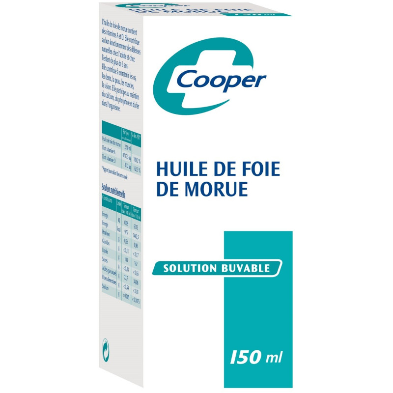 Cooper – Huile de foie de morue solution buvable, 150 ml