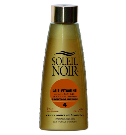 Soleil Noir Lait Vitaminé Indice 4 Bronzage Intense 150 ML