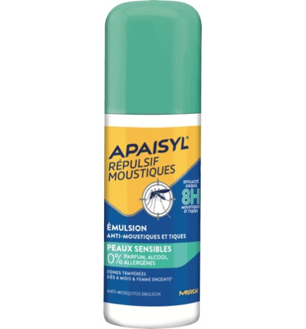 Apaisyl Répulsif Moustiques émulsion Anti-Moustiques & Tiques Peaux Sensibles 90 ml