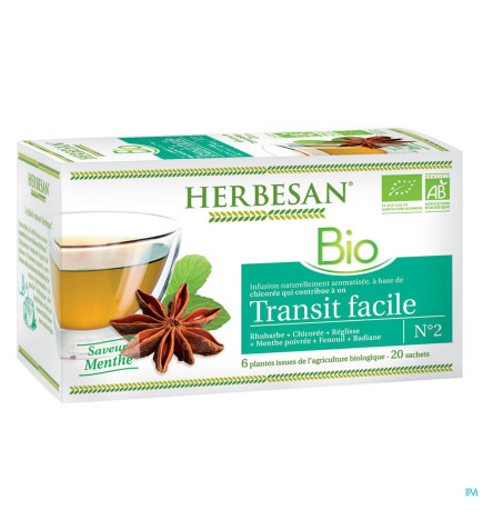 Herbesan – Infusion bio transit facile, 20 sachets