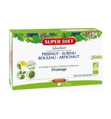 Super Diet Quatuor Drainage Bio 20 Ampoules
