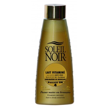 Soleil Noir Lait Vitaminé Indice 4 Pailletté Or 150 ml