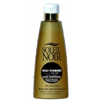 Soleil Noir Huile vitaminée sans filtre Ultra Bronzante 150 ml