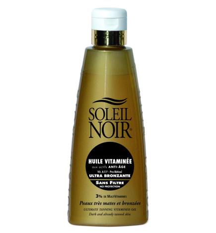 Soleil Noir Huile vitaminée sans filtre Ultra Bronzante 150 ml