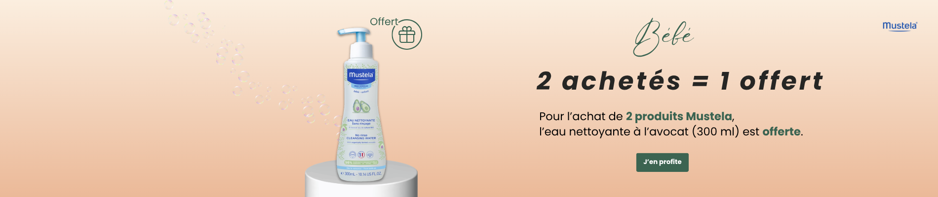 Mustela 2+1 offert